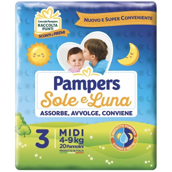 PAMPERS SOLE&LUNA  MID 20PZ