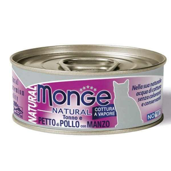 MONGE NAT POLLO/MANZO 80GR